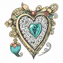 heart shaped locket tattoo design idea