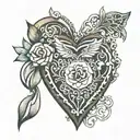 heart shaped locket tattoo design idea