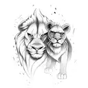 mufasa y simba tattoo design idea