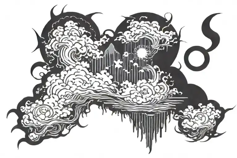 The light in the darkness, and the darkness has not over come it” with those words in a cloud of a thunderstorm over a l tattoo design idea