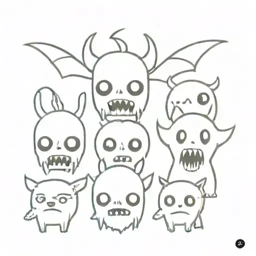 Boo monsters sa only head tattoo design idea