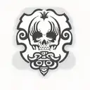 a skull and crossbones tattoo design idea