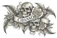 name merge together tattoo design idea