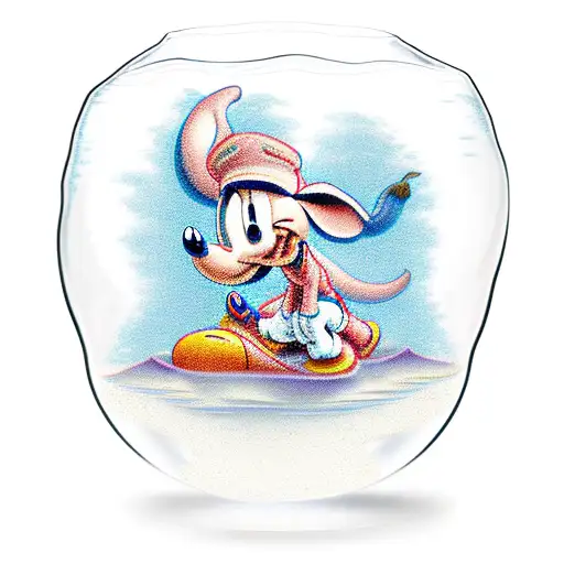 small disney dumbo floating in glass of water tattoo design idea