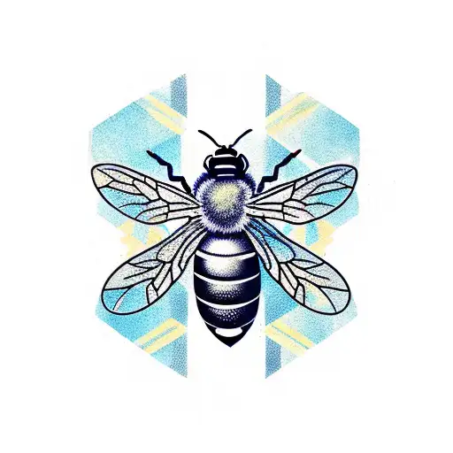 a bee with a honeycomb tattoo design idea
