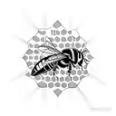 a bee with a honeycomb tattoo design idea