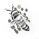 a bee with a honeycomb tattoo design idea