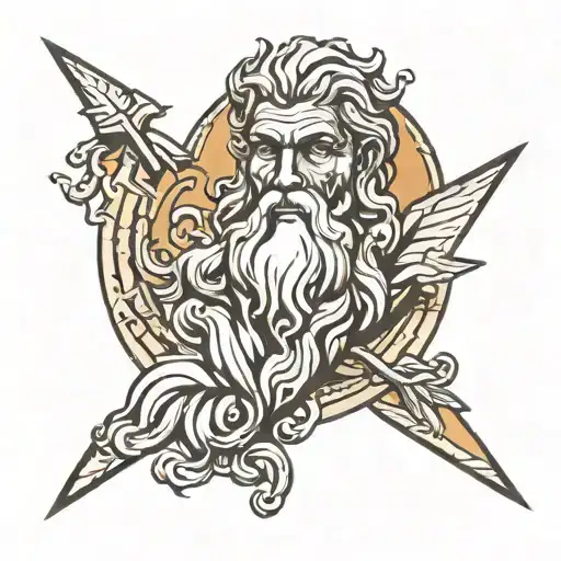 minimal zeus tattoo design idea