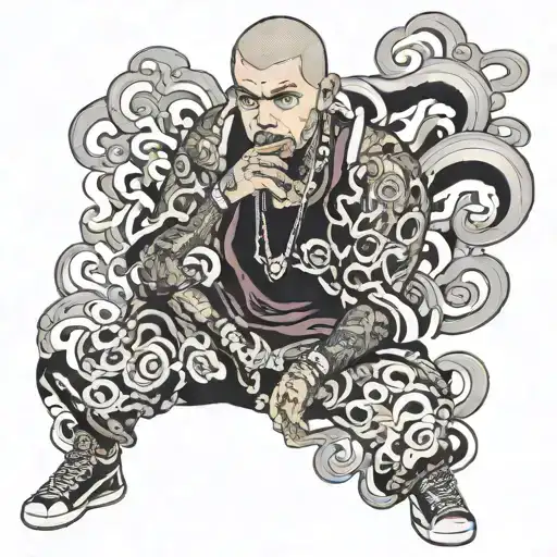 chris brown anime character tattoo design idea