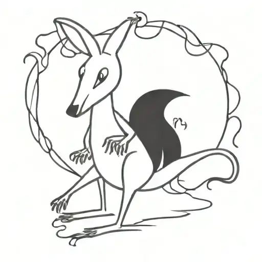 kangaroo with bob tattoo design idea