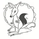 kangaroo with bob tattoo design idea