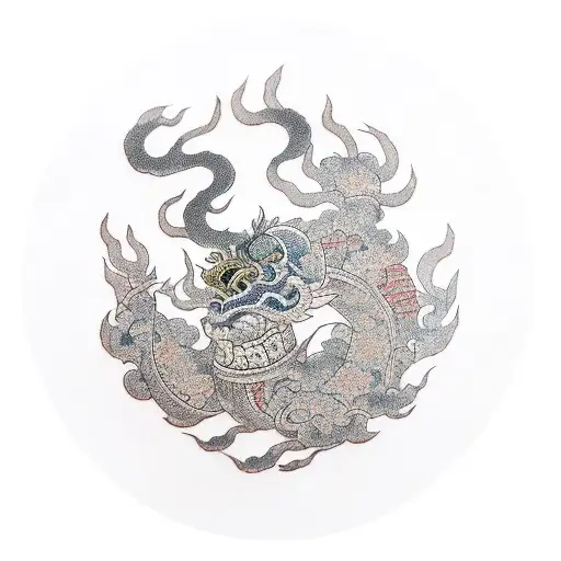 flags of east asia tattoo design idea