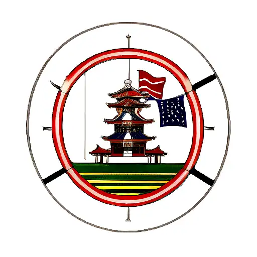 flags of east asia tattoo design idea