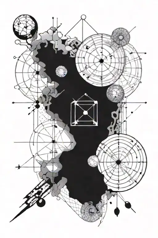 tattoo on the theme "Reality Transurfing". It should contain such concepts as: pendulums, coordinate grid tattoo design idea