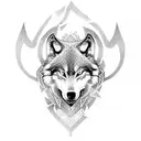 viking wolf tattoo design idea