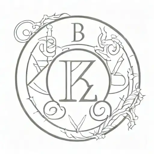 I want to get a tattoo with the letters corresponding to B and Z in the Enochian alphabet. I want the tattoo to mean som tattoo design idea