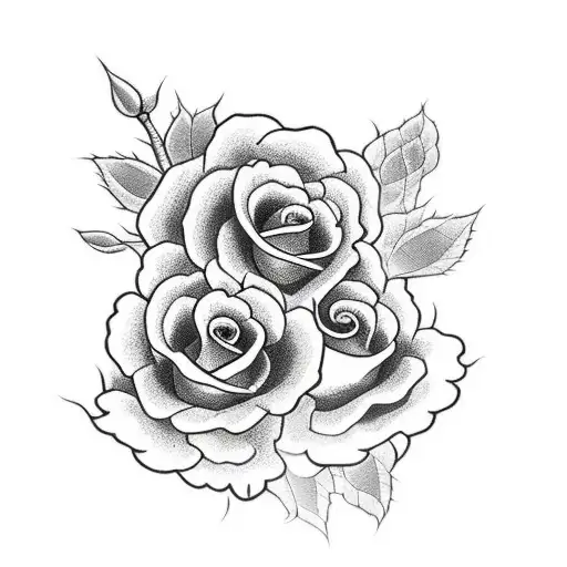 Snake with Roses tattoo design idea