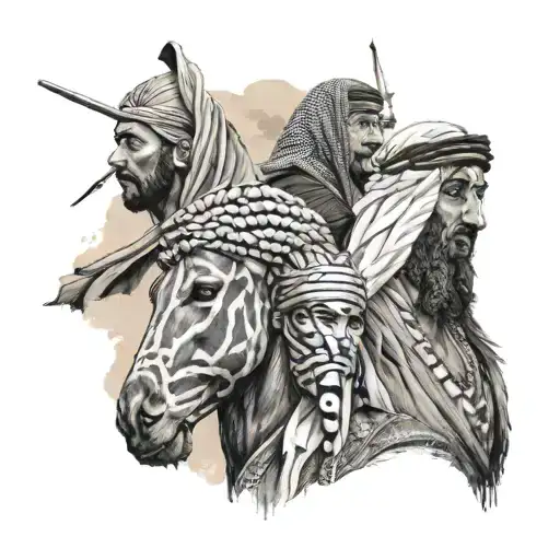 Merge more than one country Iraq, Saudi Arabia and Kuwait tattoo design idea