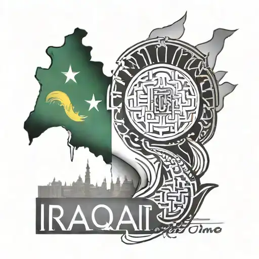 logo  more than one country Iraq, Saudi Arabia and Kuwait tattoo design idea