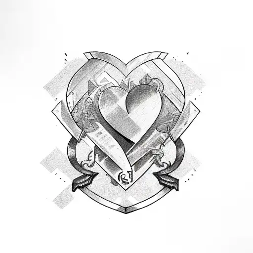 THE INITIALS EJG MADE INTO A HEART tattoo design idea