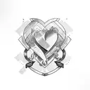 THE INITIALS EJG MADE INTO A HEART tattoo design idea