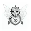 THE INITIALS EJG MADE INTO A HEART tattoo design idea