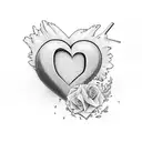 THE INITIALS EJG MADE INTO A HEART tattoo design idea