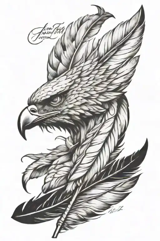 isaiah 40:31 with eagle feather tattoo design idea