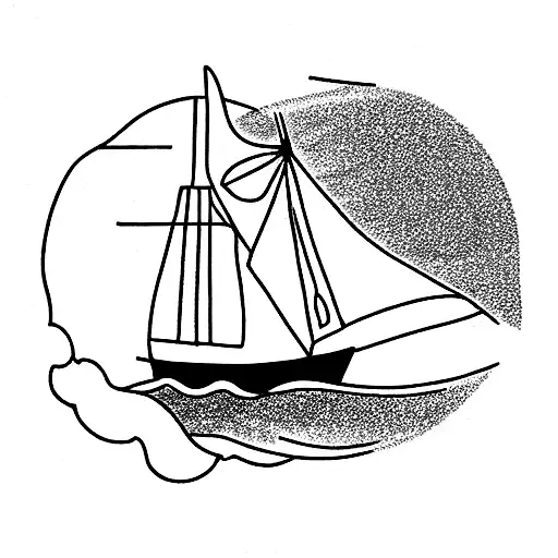 sea, sustainability, freedom, wind, sail tattoo design idea