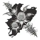 scottish, thistle, buckfast, tennants lager, fife, forth bridges tattoo design idea