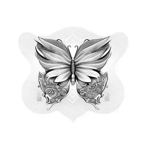 Butterfly Trail Path tattoo design idea