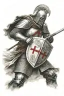 crusader knight tattoo design idea