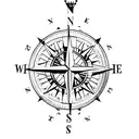 compass , mountain , anchor  tattoo design idea