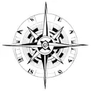 compass , mountain , anchor  tattoo design idea