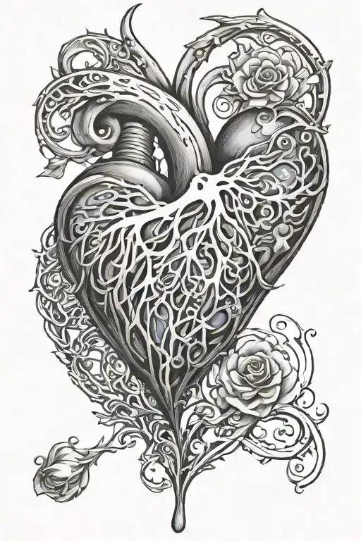 K and A with heart with 10 June 2023 that's connected tattoo design idea