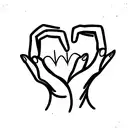 satan making a heart symbol with hands tattoo design idea