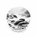 ocean waves breaking on rocks tattoo design idea