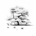 dead tree tattoo design idea