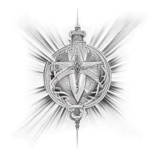 christian sleeve maria cross tattoo design idea