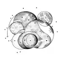 moon phases tattoo design idea