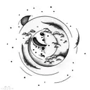 moon phases tattoo design idea
