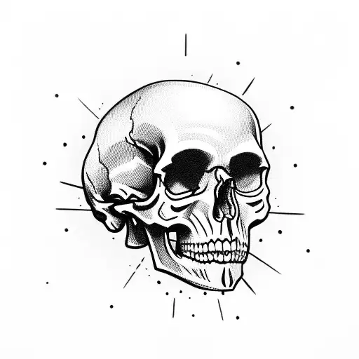 skull with gun  tattoo design idea