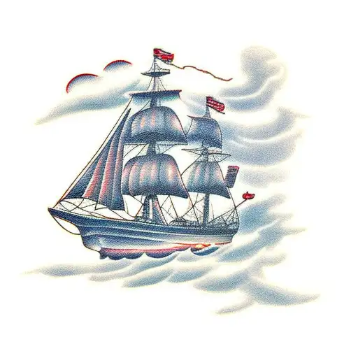 ship in a storm  tattoo design idea