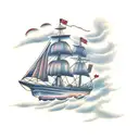 ship in a storm  tattoo design idea