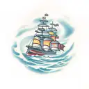 ship in a storm  tattoo design idea