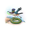 roadrunner that is running, with a rattlesnake in its mouth tattoo design idea