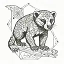 honey badger geometric tattoo design idea