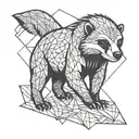 honey badger geometric tattoo design idea