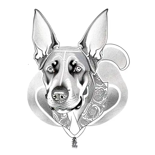 Dog doberman tattoo design idea