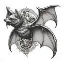 bat with spread wings tattoo design idea